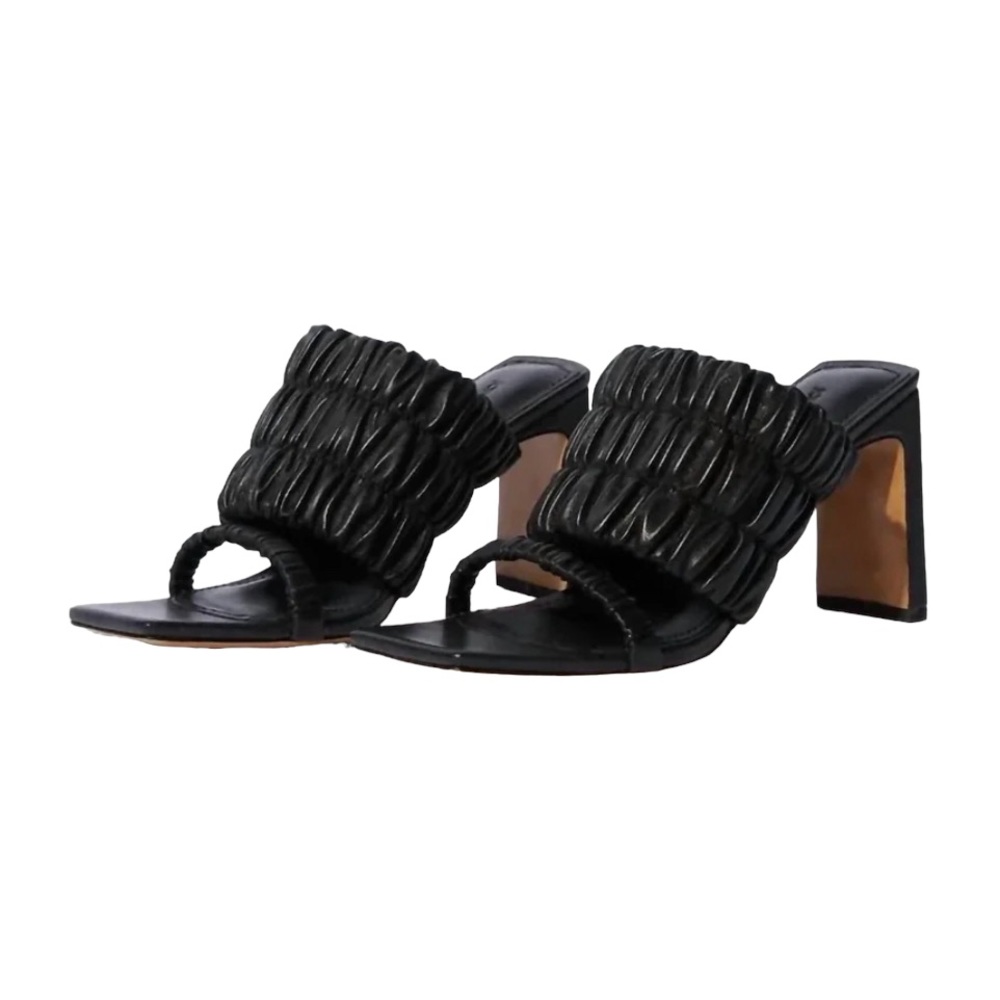 Jonathan Simkhai Felix Black Leather Elastic Mules Women's 5 New Minimalist
